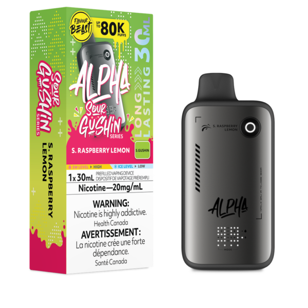 FLAVOUR BEAST ALPHA 80K DISPOSABLE ~ SOUR RASPBERRY LEMON