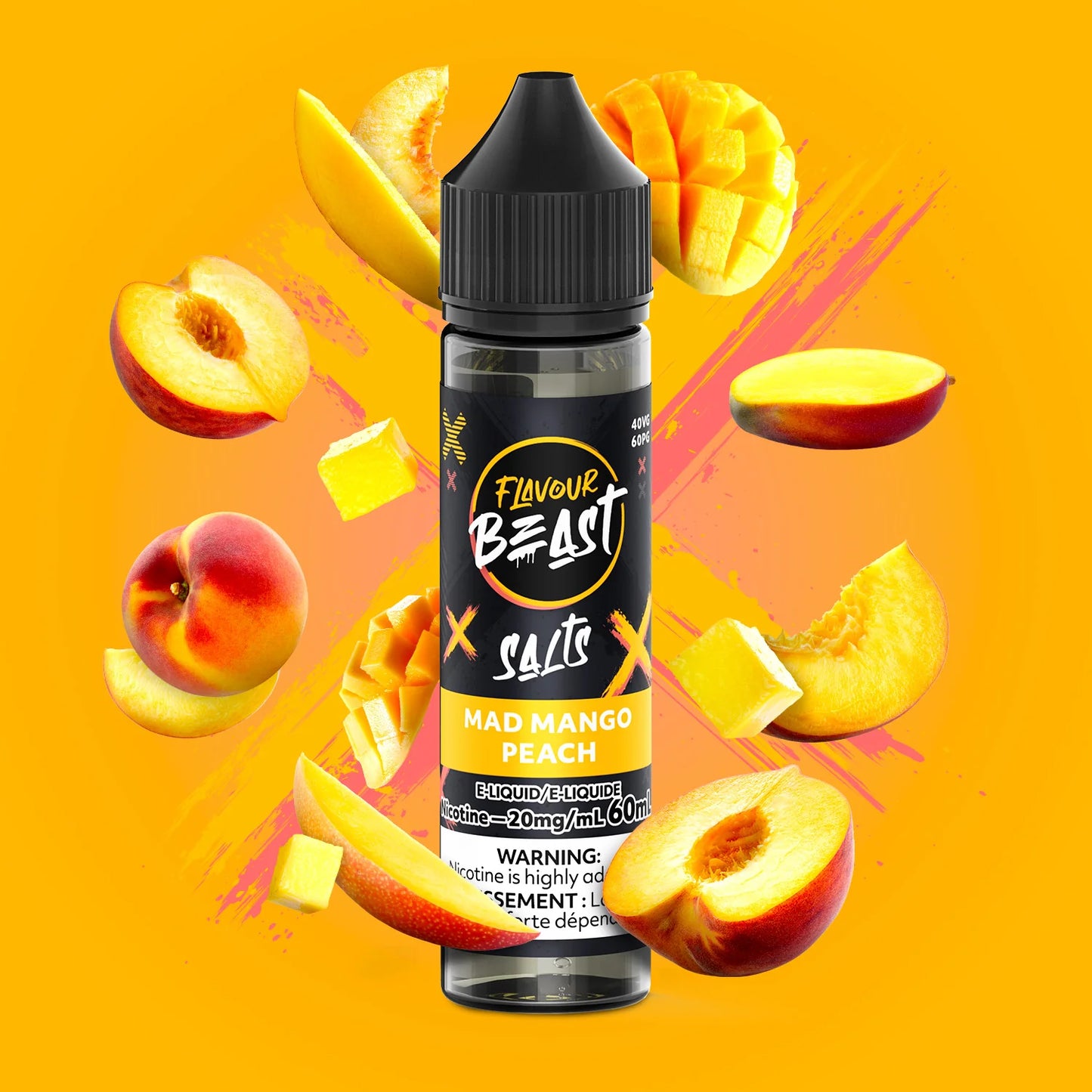 FLAVOUR BEAST E-LIQUID 60ml ~ MAD MANGO PEACH