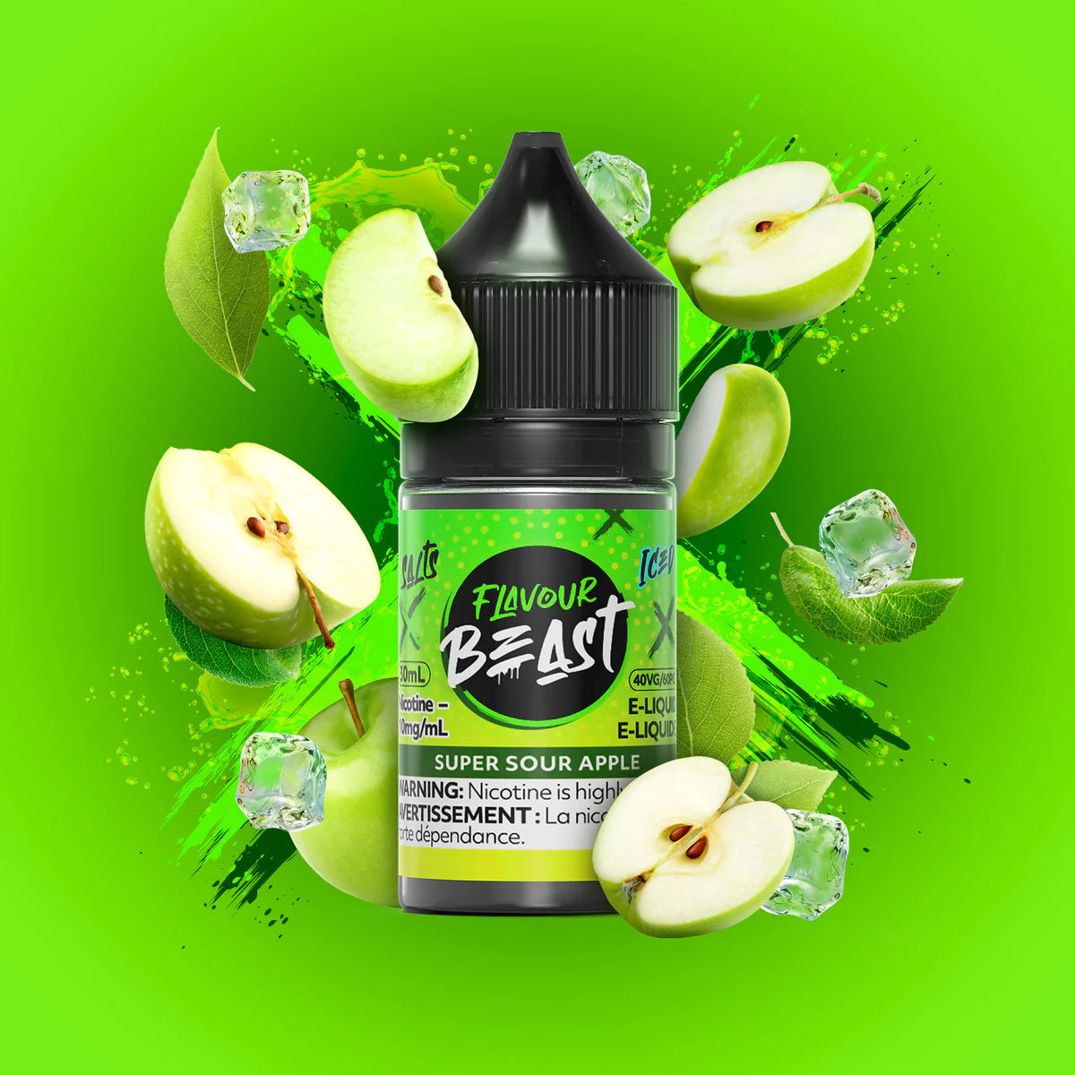 FLAVOUR BEAST E-LIQUID ~ SUPER SOUR APPLE 30ml