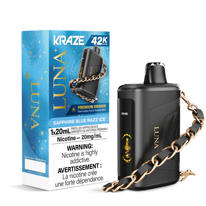 KRAZE LUNA 42K DISPOSABLE ~ SAPPHIRE BLUE RAZZ ICE