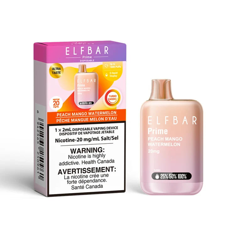 ELF BAR PRIME 1800 DISPOSABLE ~ PEACH MANGO WATERMELON