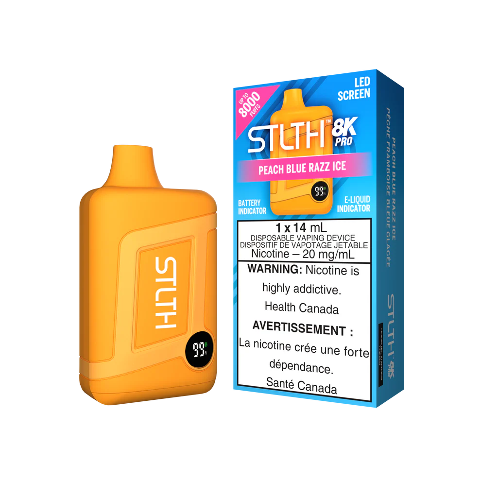 STLTH 8K PRO DISPOSABLE ~ PEACH BLUE RAZZ ICE