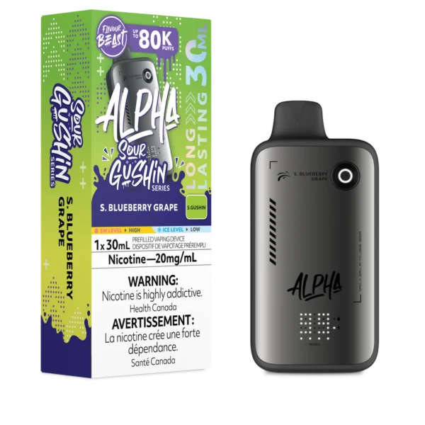 FLAVOUR BEAST ALPHA 80K DISPOSABLE ~ SOUR BLUEBERRY GRAPE