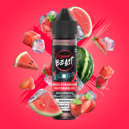 FLAVOUR BEAST E-LIQUID 60ml ~ SAVAGE STRAWBERRY WATERMELON