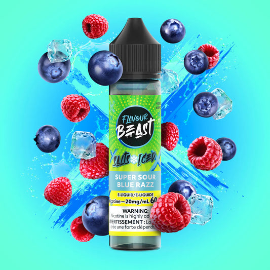 FLAVOUR BEAST E-LIQUID 60ml ~ SUPER SOUR BLUE RAZZ