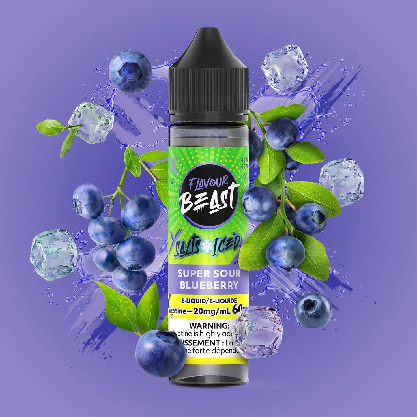 FLAVOUR BEAST E-LIQUID 60ml ~ SUPER SOUR BLUEBERRY