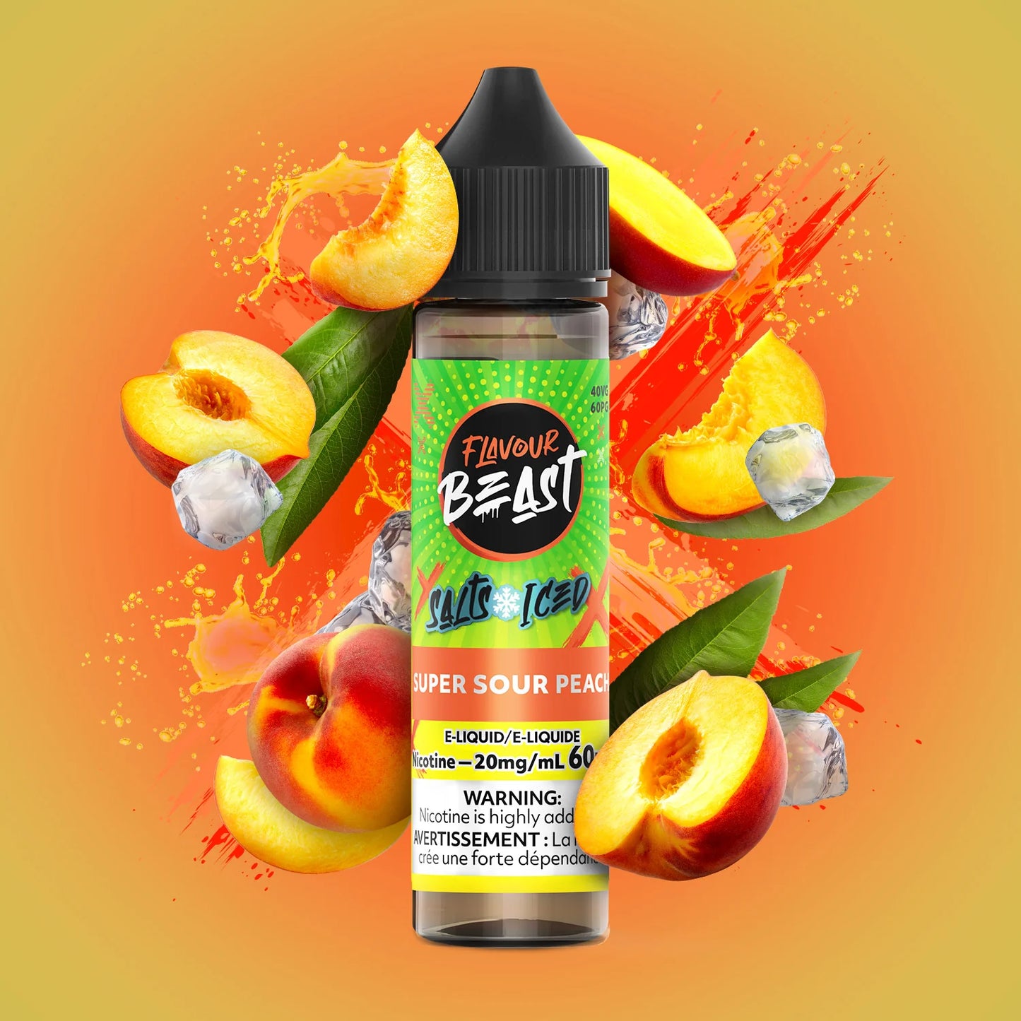 FLAVOUR BEAST E-LIQUID 60ml ~ SUPER SOUR PEACH
