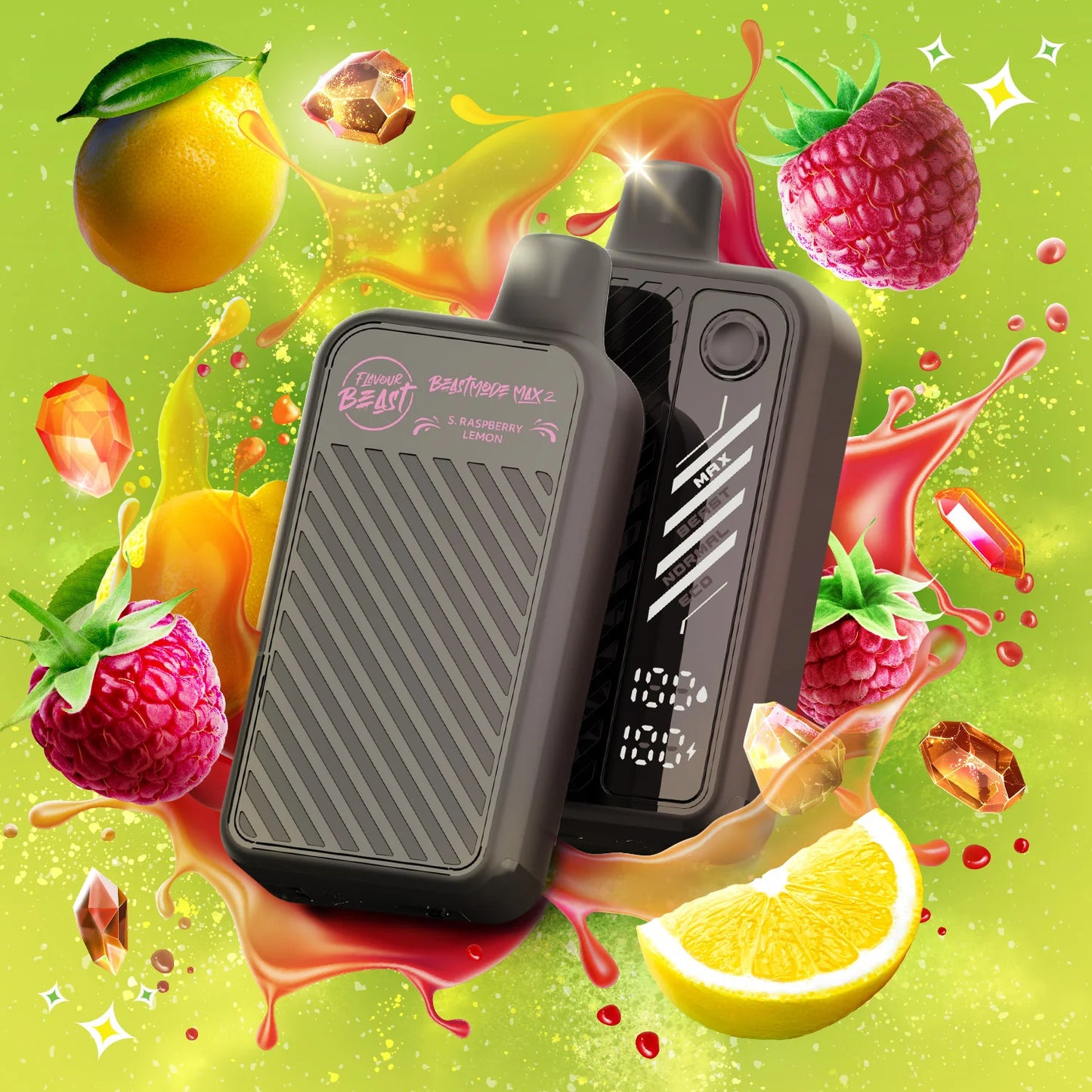 FLAVOUR BEAST MODE MAX 2 50K DISPOSABLE ~ SOUR GUSHIN' RASPBERRY LEMON