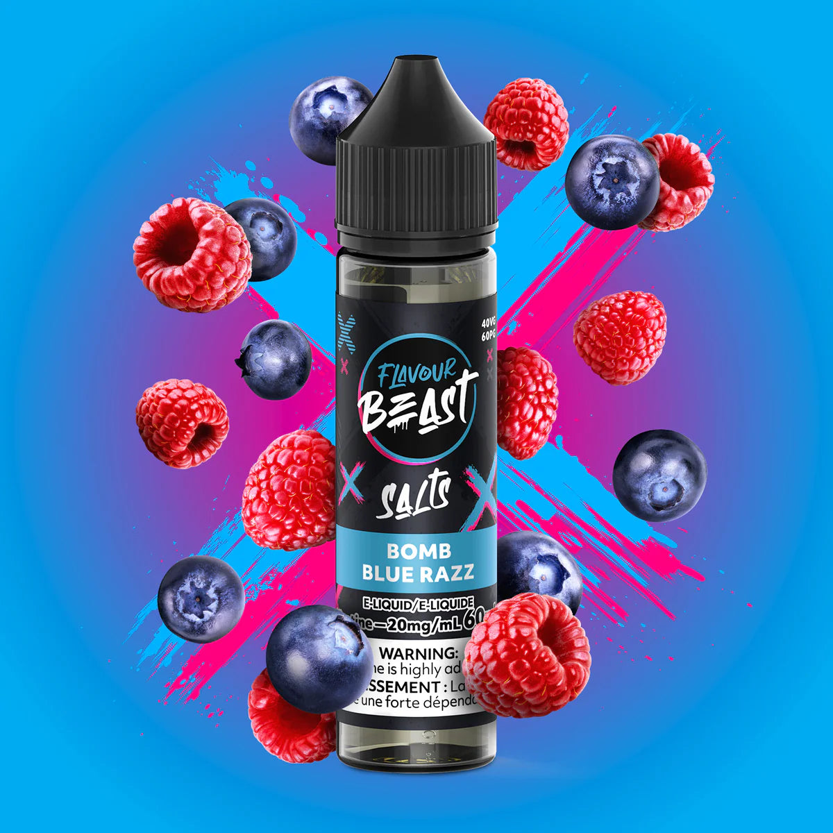 FLAVOUR BEAST E-LIQUID 60ml ~ BOMB BLUE RAZZ