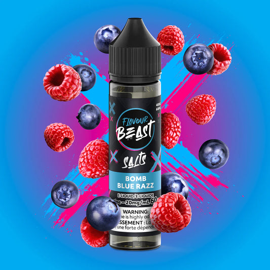 FLAVOUR BEAST E-LIQUID 60ml ~ BOMB BLUE RAZZ