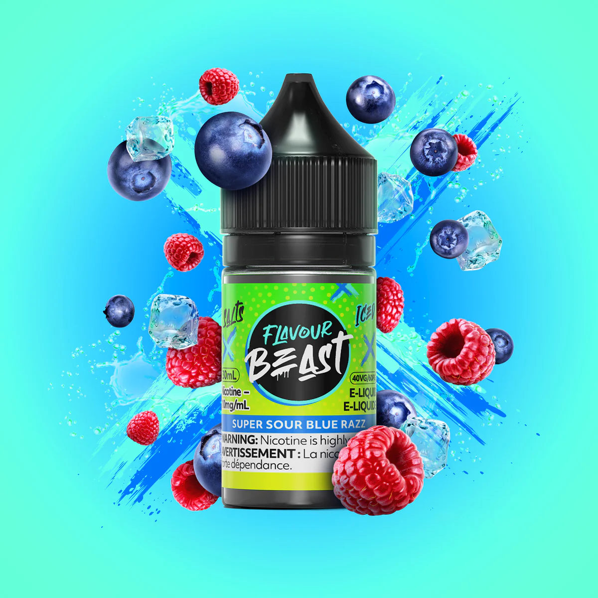 FLAVOUR BEAST E-LIQUID ~ SUPER SOUR BLUE RAZZ