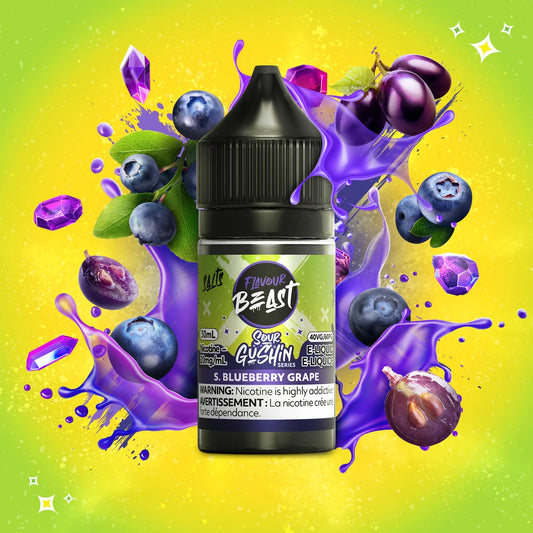 FLAVOUR BEAST E-LIQUID ~ GUSHIN' S. BLUEBERRY GRAPE 30ml